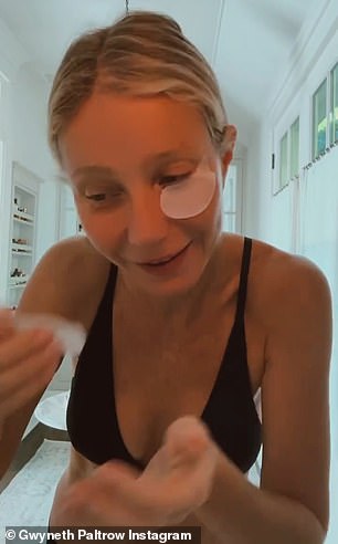 Asking for advice: In a new video shared to Instagram on Saturday, the award-winning actress asked for advice on wearing eye masks from her lifestyle brand.