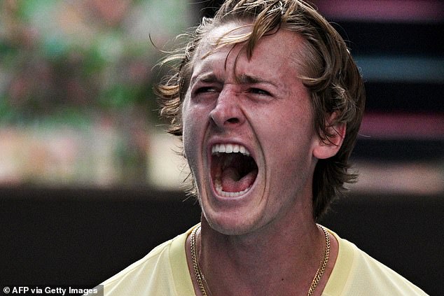 The young American showed raw emotion after winning a fifth set tiebreak in Melbourne.