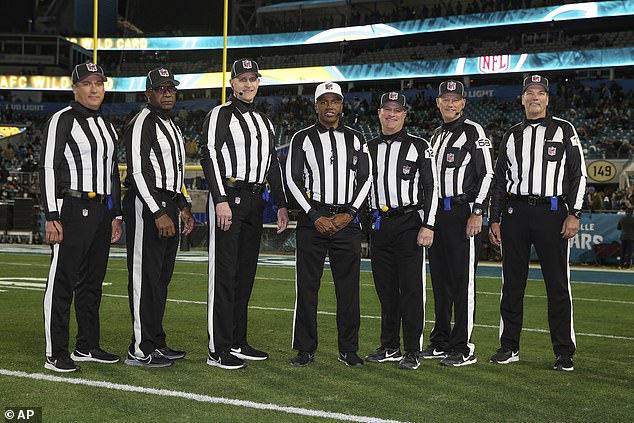 Bosa said the officials (pictured before the game) had 