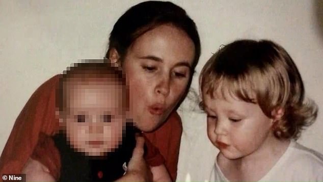 Maddy said her mother 'hated guns' (pictured as a child with her little brother and Stacey)