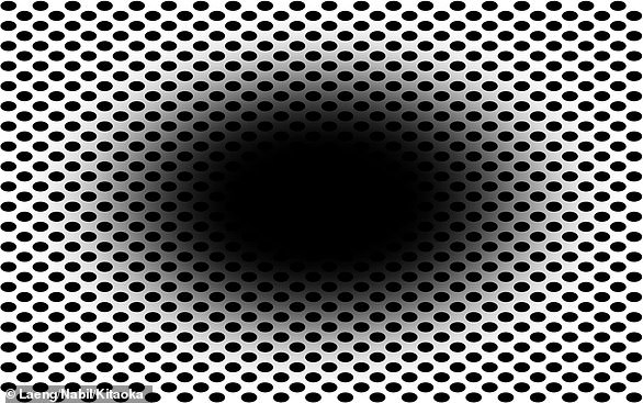 Have a look at this image.  Do you notice the central black hole expanding, like going to a dark area or falling into a hole?  The 