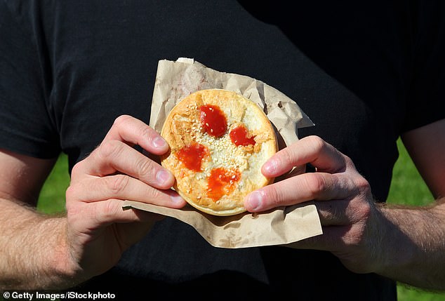 Having to pay for sauce to put on a pie (pictured) has angered many Australians