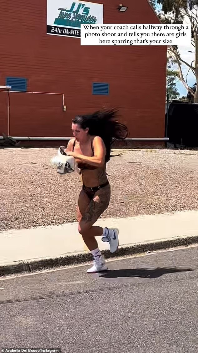 It comes after Arabella hinted that she is preparing to step back in the ring.  This month she shared a video of herself on her Instagram Reels in which she is seen running down the street wearing nothing but lingerie, boxing gloves, and a helmet.