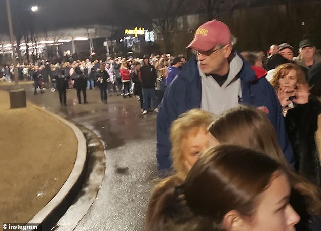 Fans began lining up at 5 a.m. for the memorial service on Sunday.