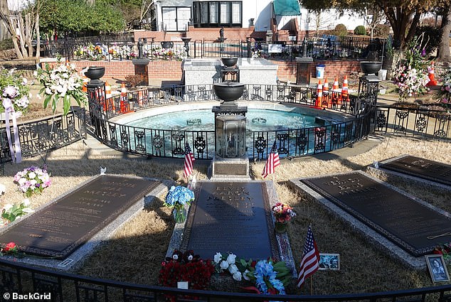 The couple's plots are in front of their famous father Elvis.