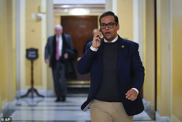 Representative George Santos at the US Capitol on January 11.  He has been caught in a series of lies.