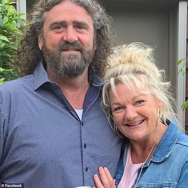 Kylie Bazzo, 52, was on board with her friends Deborah and John Burdon (pictured) and another man when the boat hit a navigation marker sending the group flying into the Mandurah estuary, south of Perth , around 10 pm on Saturday.