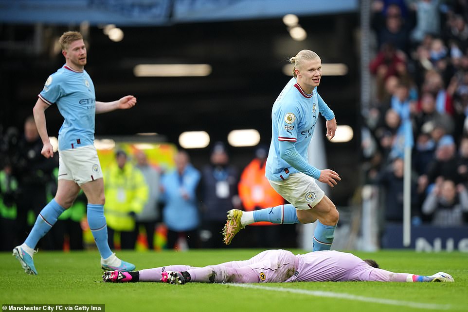 However, there was more heartbreak for the goalkeeper (bottom right) as Haaland would capitalize on his mistake shortly afterwards.