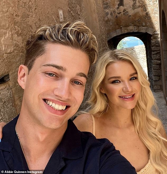 Moving on: The dancer, 25, has been happily single since splitting with boyfriend AJ Pritchard, 28, last year after a three-year relationship (pictured together in June)