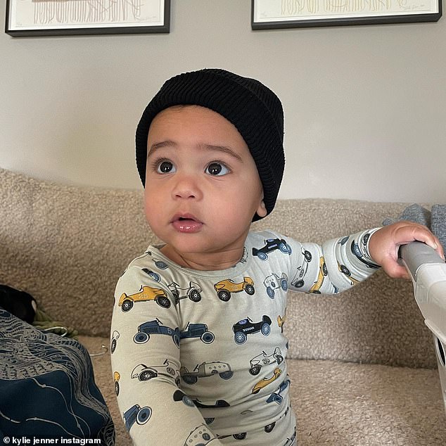 Adorable: Over the weekend, Kylie finally revealed that she had named her son Aire after months of speculation from her fans