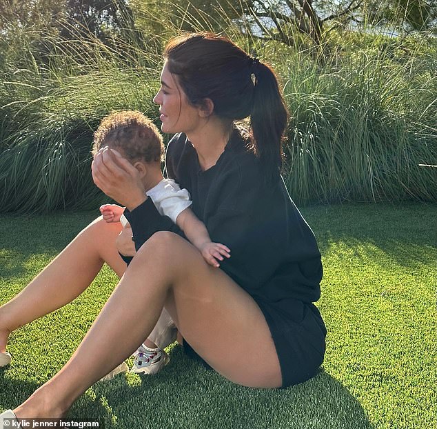 In the past: Kylie has shared pictures of her children, including Aire, on social media in the past, but she hasn't shown her son's face until now, shortly before his first birthday