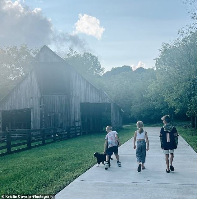 Co-parents: The Cribs guest star and 39-year-old retired NFL quarterback continue to co-parent their three children: son Jaxon Wyatt, 8;  daughter Saylor James, 7;  and son Camden Jack, 10 (pictured Sept. 11)