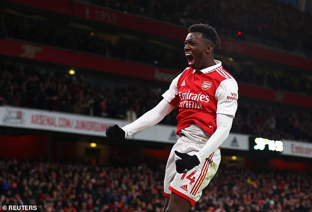 Eddie Nketiah scored a well-placed header after being mismarked by Wan-Bissaka