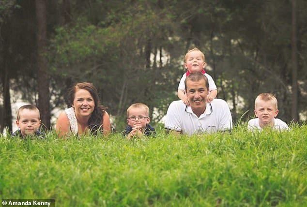 Unfortunately, in 2018, Amanda's husband, Nick (pictured, second from right), was diagnosed with Hodgkin's lymphoma, which took a toll on the family financially and emotionally.  'At that moment I thought he was going to die;  I was preparing myself for the worst, it was a horrible time,” Amanda said.  What followed was an ongoing battle for the family.