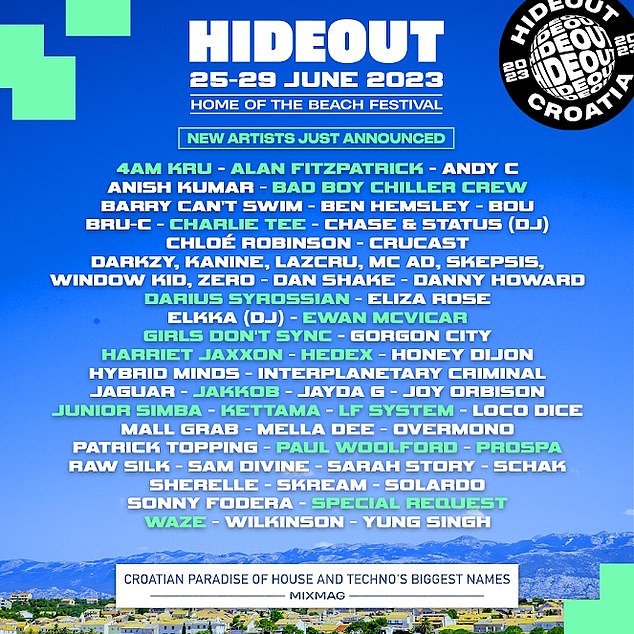 Incredible: Those who attend Hideout Festival this year can look forward to performances by tech house DJs like Alan Fitzpatrick, Chase and Status, Andy C and the Bad Boy Chiller Crew.