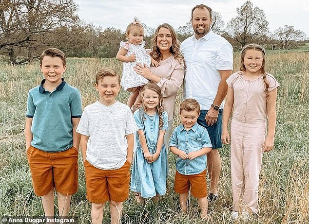 Duggar with his wife and children.  He was sentenced to 151 months in prison for possession of child pornography.