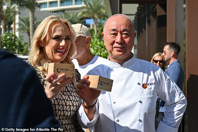 The couple were VIP guests of Atlantis The Royal, where they mingled with fellow A-listers and world-renowned chef Nobu Matsuhisa (right) at the Royal Oasis Brunch.