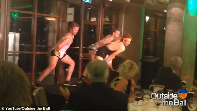 The boys got into the dance routine as they performed in front of tennis dignitaries, teammates and members of the Australian tennis community.