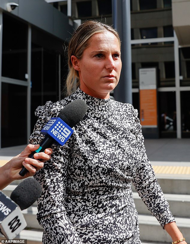 Beale spent last Friday night in Surry Hills police station cells after being arrested in Kingsford that afternoon.  Police allege that he sexually assaulted a 28-year-old woman in the bathrooms of the Beach Road Hotel in Bondi on December 17.  Beale's wife appears outside of court.