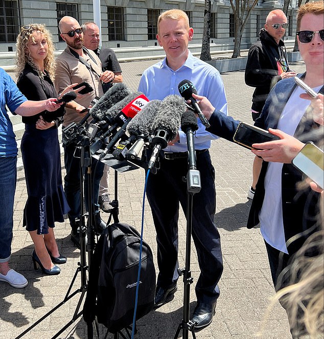 Mr Hipkins, seen here after being appointed Labor leader, made a special appeal to the media to respect his family's privacy.