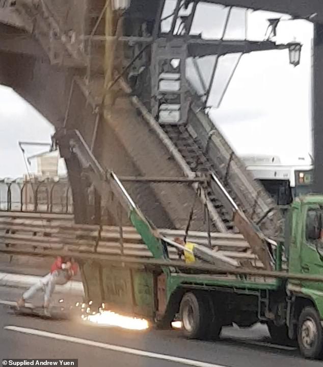 The Sydney Harbor Bridge was closed in both directions from 3 a.m. to 10 a.m. Sunday, while the bike path and footpath were closed from 5:30 a.m. to 10 a.m.