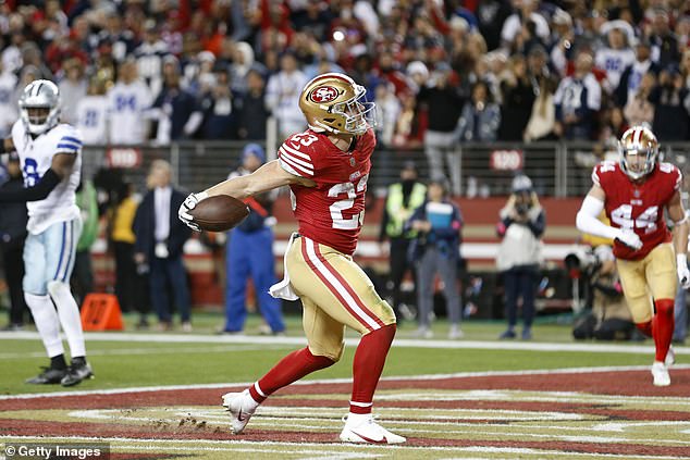 McCaffrey scored the go-ahead touchdown to give the 49ers the lead and eventual victory.