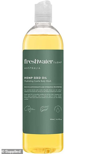 'My favorite body product this summer is Freshwater Farm Hemp Seed Body Wash to add a bit of oil to your shower routine to seal in the skin's smooth vibes.  Great for saving time and money,' she said.