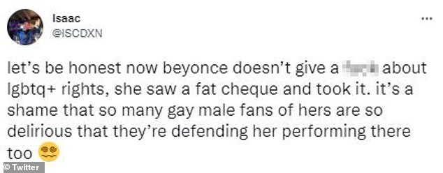 Others questioned the idea that Beyonce was a true ally of the community after leaving for the weekend.