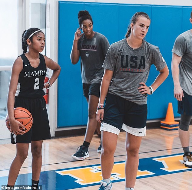 Ionescu was spotted by Kobe in 2019 in an Oregon-USC game.  Spotted with Gianna in practice