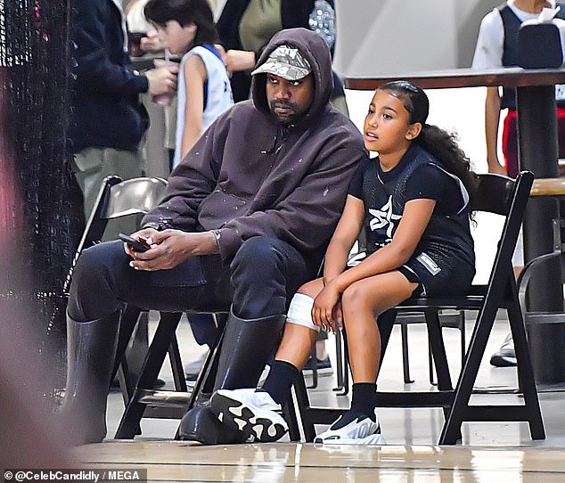 Daddy-daughter date: The marriage comes after the Yeezy founder and reality star finally settled their divorce in November and a string of romances for the rapper;  Kanye and North at their basketball game in 2022