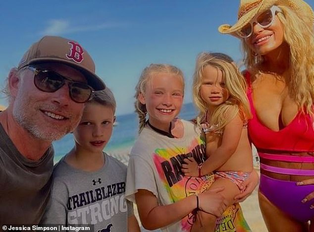 Passing on love and lessons: The singer, actress and businesswoman and her husband Eric Johnson, who have been married for more than eight years, are the proud parents of daughters Maxwell, 10, and Birdie, three, and son Ace, nine.