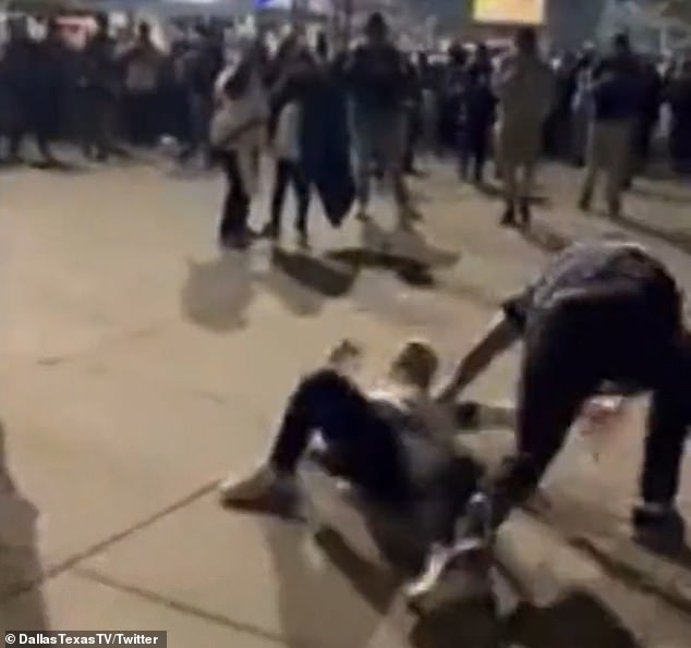 The Cowboys fan who had been hit appeared to be lying motionless on the ground at one point.