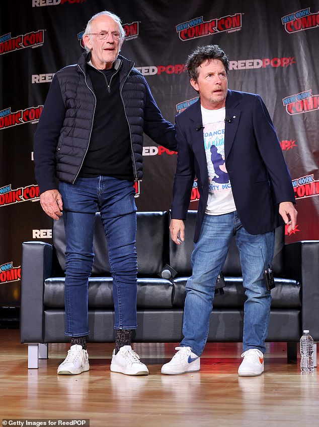 Together again: Lloyd and Fox attended a Back to the Future reunion last October at New York Comic Con in New York City