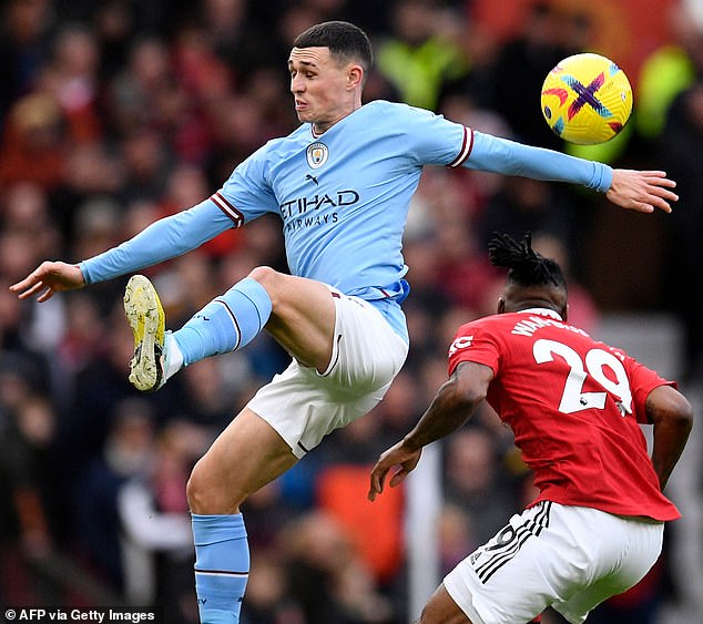 Foden was injured during an air clash with Manchester United's Aaron Wan-Bissaka.