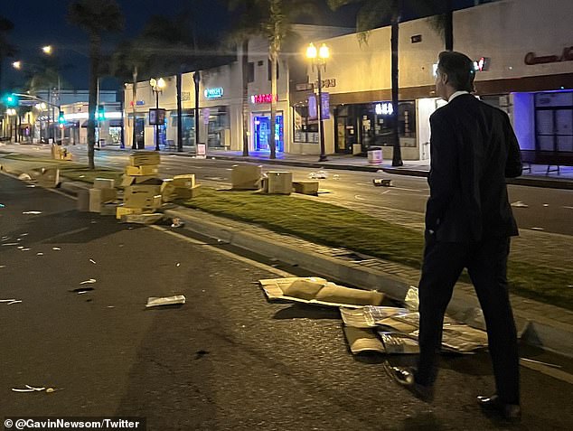 The Democratic leader was seen walking the streets of Monterey