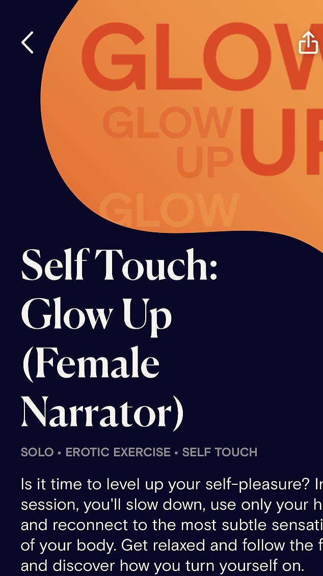 In a 10-minute one-on-one Dipsea session titled 'Self Touch: Glow Up', a narrator guides the user through their body and into unexplored areas.