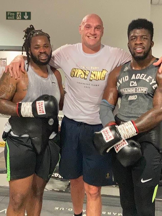 Franklin (left) trained alongside Fury (center) before her showdown with Dillian Whyte