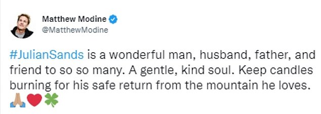 Matthew Modine also tweeted a message of hope on January 19.