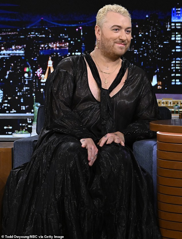 Changed lyric: Sam wore a long black dress on The Tonight Show Starring Jimmy Fallon on Thursday and discussed that lyric change.