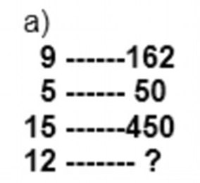 In each of the following, which number should replace the question mark?