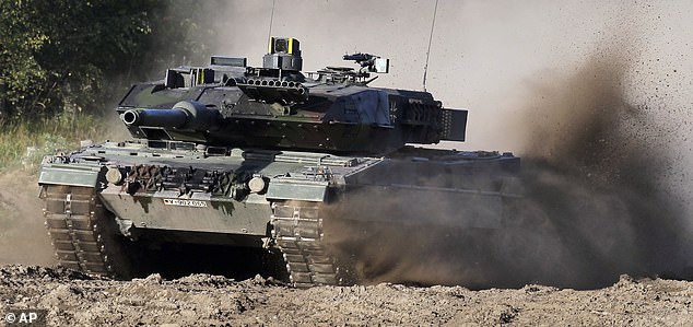 Western allies pledged billions of dollars worth of weapons to Kyiv last week and Poland's prime minister said today his government would ask Germany for permission to send Leopard tanks (pictured) to Ukraine, and planned to send them regardless of whether Berlin I agreed or not.