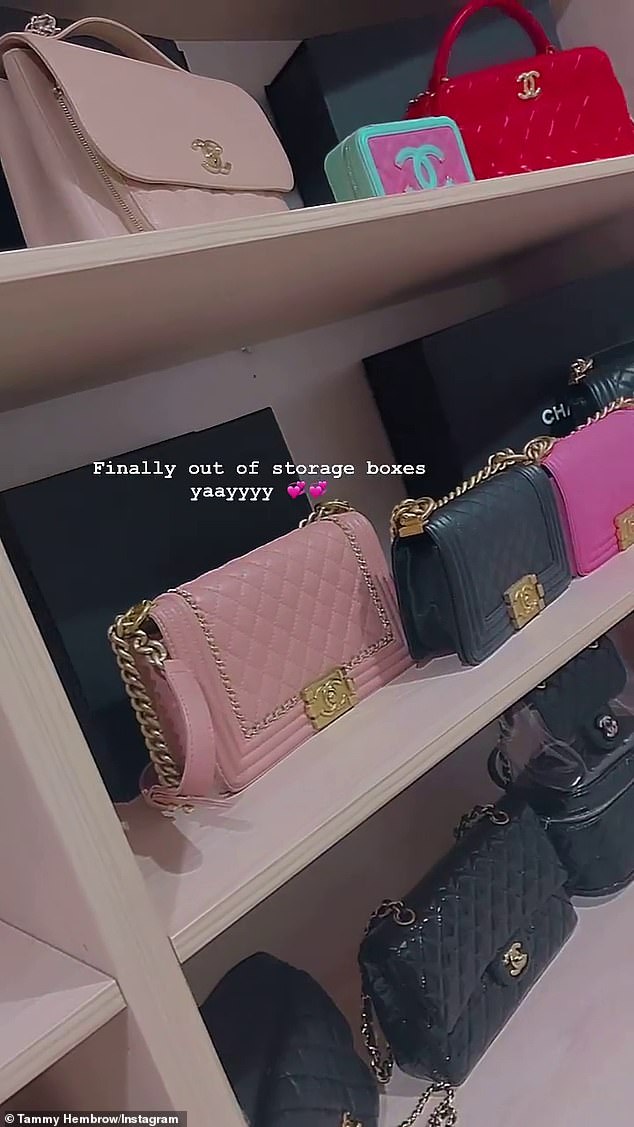 Tammy's Chanel collection alone is worth more than $40,000 and at most more than $120,000, which means she has at least $290,000 worth of handbags.