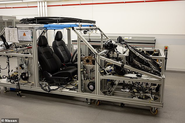 Nissan's engineering center in Cranfield, Bedfordshire, carried out lifecycle testing on the Qashqai before it went on sale in 2021.  This included assessments using this 'Climatic Four-poster Vibration Rig' to simulate 3 years of riding in 5 weeks