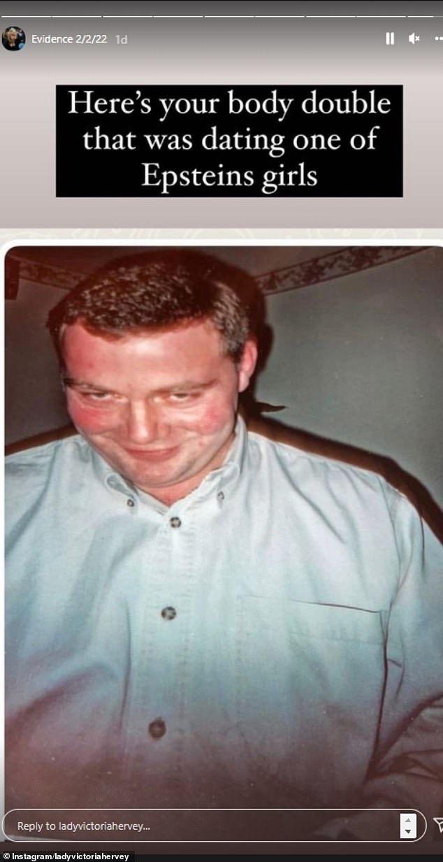 Lady Victoria claimed that a photograph of this unidentified man, who she said is Irish and was dating one of Epstein's victims at the time, was used as a body double for Prince Andrew.