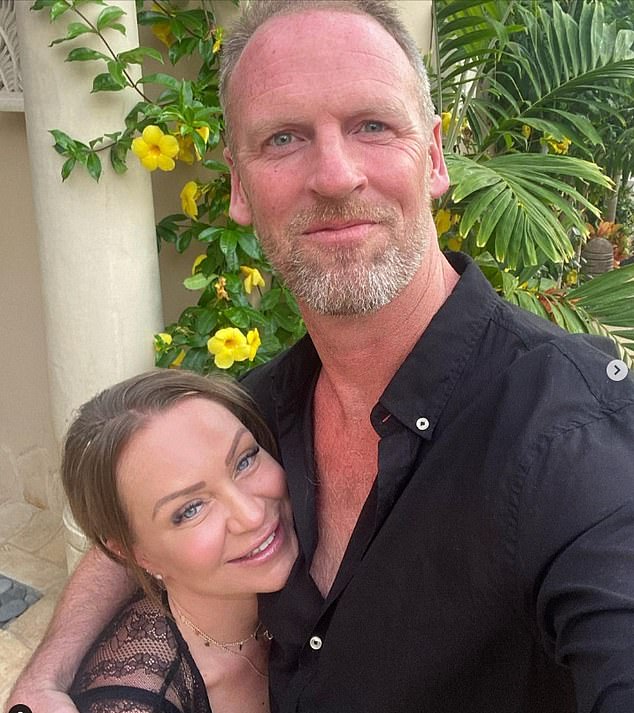 Love: The former soap opera star began dating her current partner Ben (pictured right) during the 2020 lockdown following her divorce from ex-husband Theo Silveston