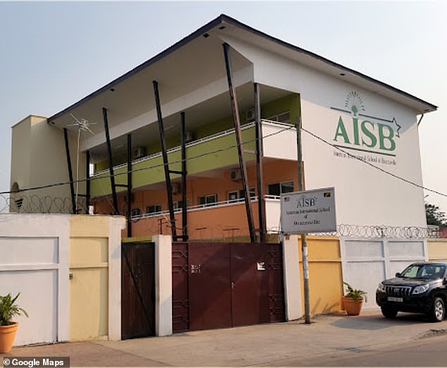 She moved to the Congo six years ago in search of adventure and taught at the American International School in the capital Brazzaville (in the photo: the school with a barbed wire fence)