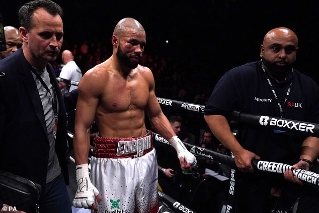 Eubank looked despondent after the fight and also sported an extremely swollen eye.