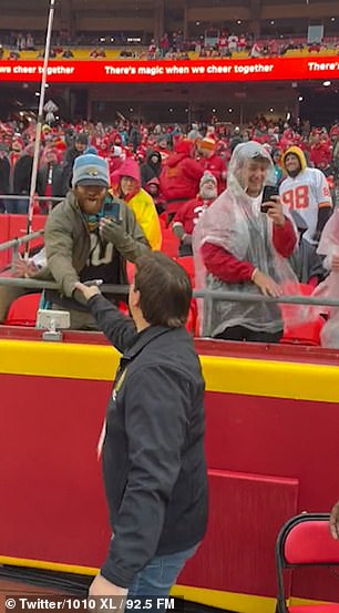 DeSantis appeared in good spirits as he shook hands with Chiefs fans in the front row.