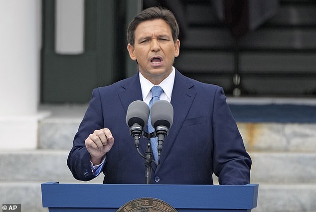 Florida Governor Ron DeSantis speaks after being sworn in to begin his second term during an inauguration ceremony (file photo)