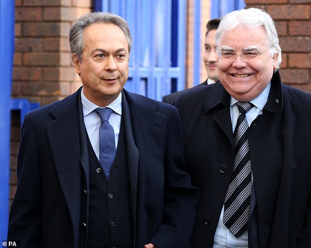 Toffees' majority shareholder Farhad Moshiri (left) fired Lampard in a phone call on Monday.